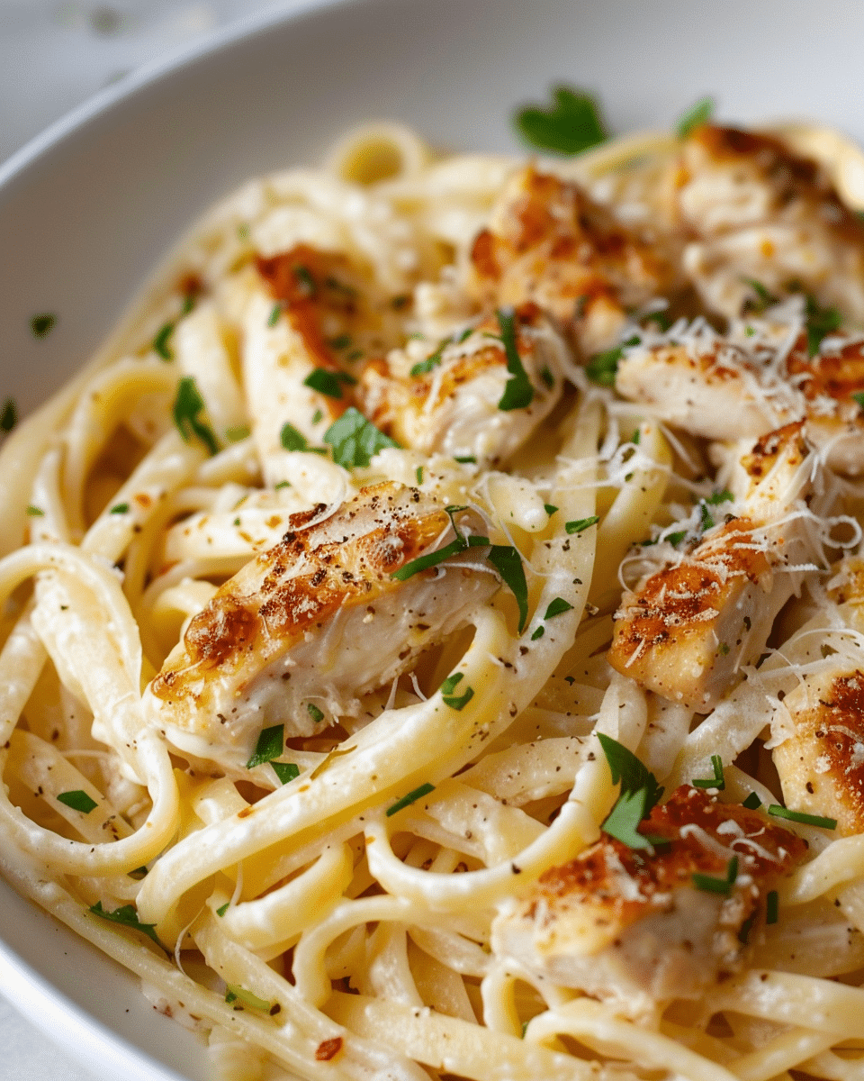 Creamy Mozzarella Chicken Linguine in Garlic Cajun Butter