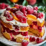 Juicy Peach Raspberry Cake