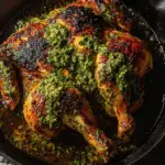 Oven Roasted Rosemary Garlic Brick Chicken