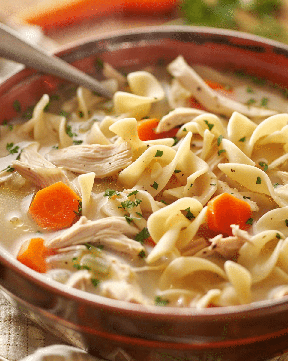 Easy Chicken Noodle Soup with Egg Noodles