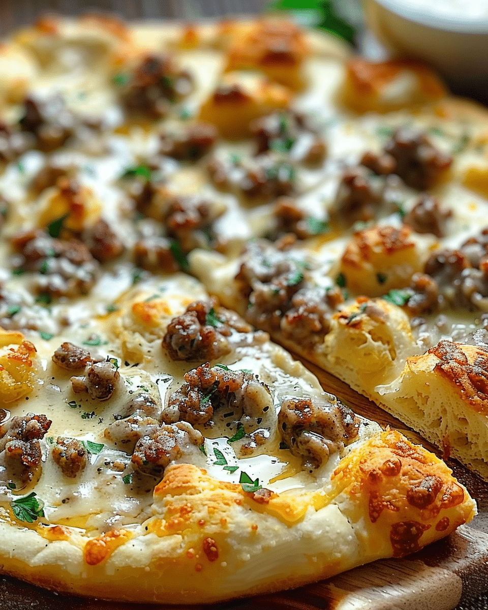 Biscuits and Sausage Gravy Breakfast Pizza Recipe