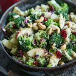 Broccoli Cashew Salad with Apples, Pears, and Cranberries