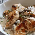 Chicken and Mushrooms in Lush Cream Sauce