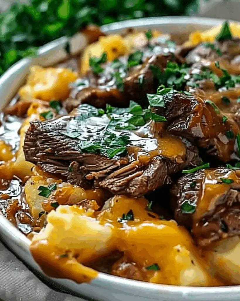 Crockpot Loaded Steak and Potato Bake