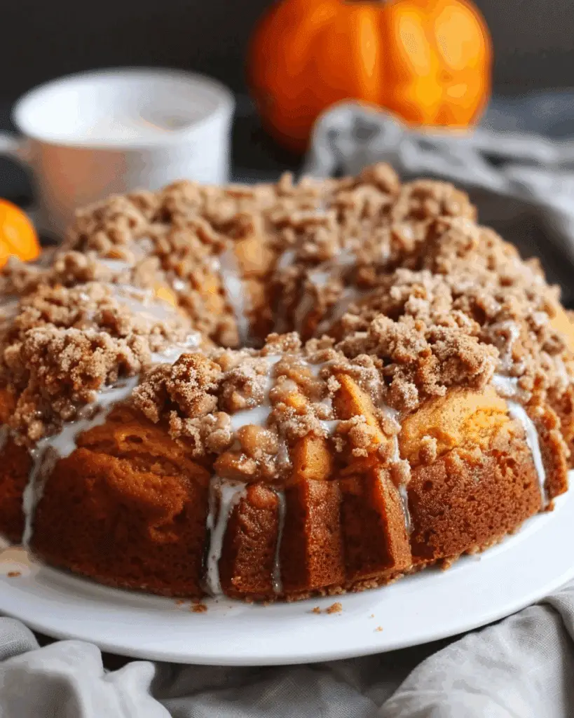 Moist Cinnamon Streusel Pumpkin Coffeecake