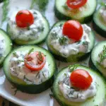 Creamy Cucumber Bites with Herb Cheese and Cherry Tomatoes