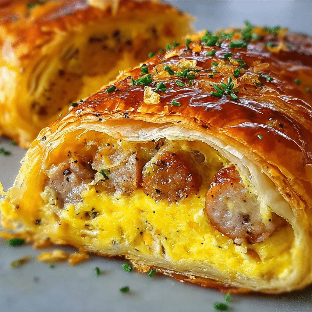 Sausage, Egg and Cheese Breakfast Roll-Ups Recipe - Recipe Image