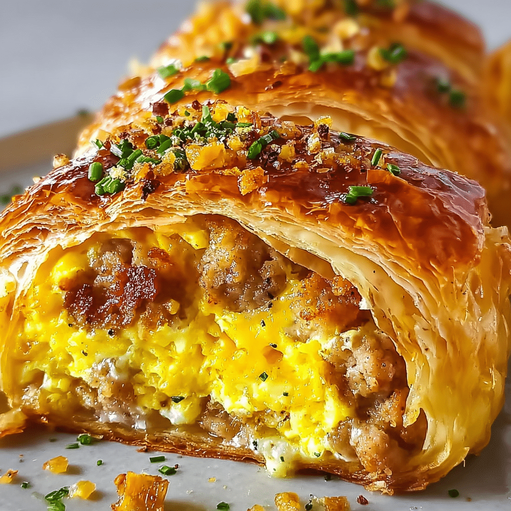 Sausage, Egg and Cheese Breakfast Roll-Ups Recipe - Recipe Image