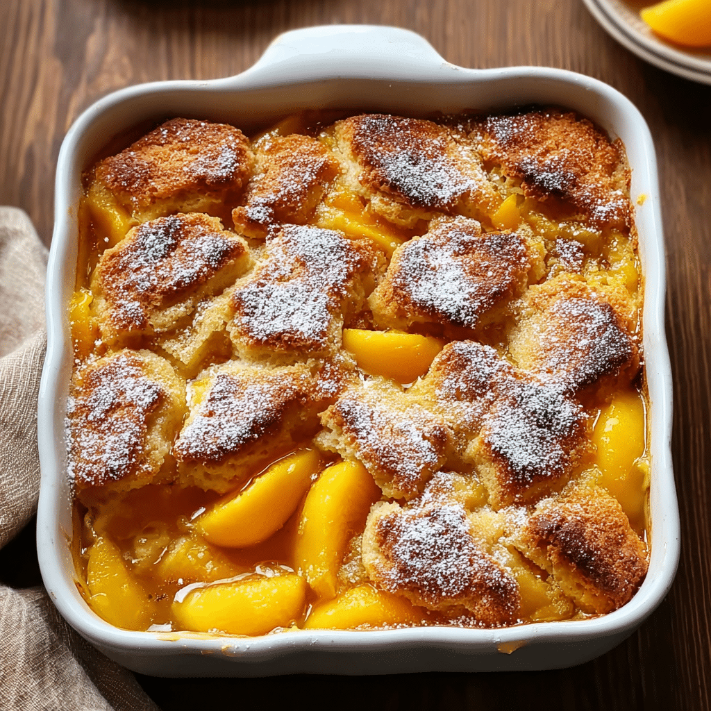 Peach Cobbler Bread Pudding: A Delightful Twist to Try! Recipe - Recipe Image