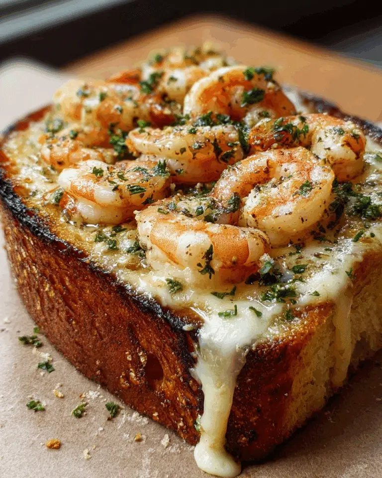 Cheesy Garlic Bread Shrimp Grilled Cheese Recipe