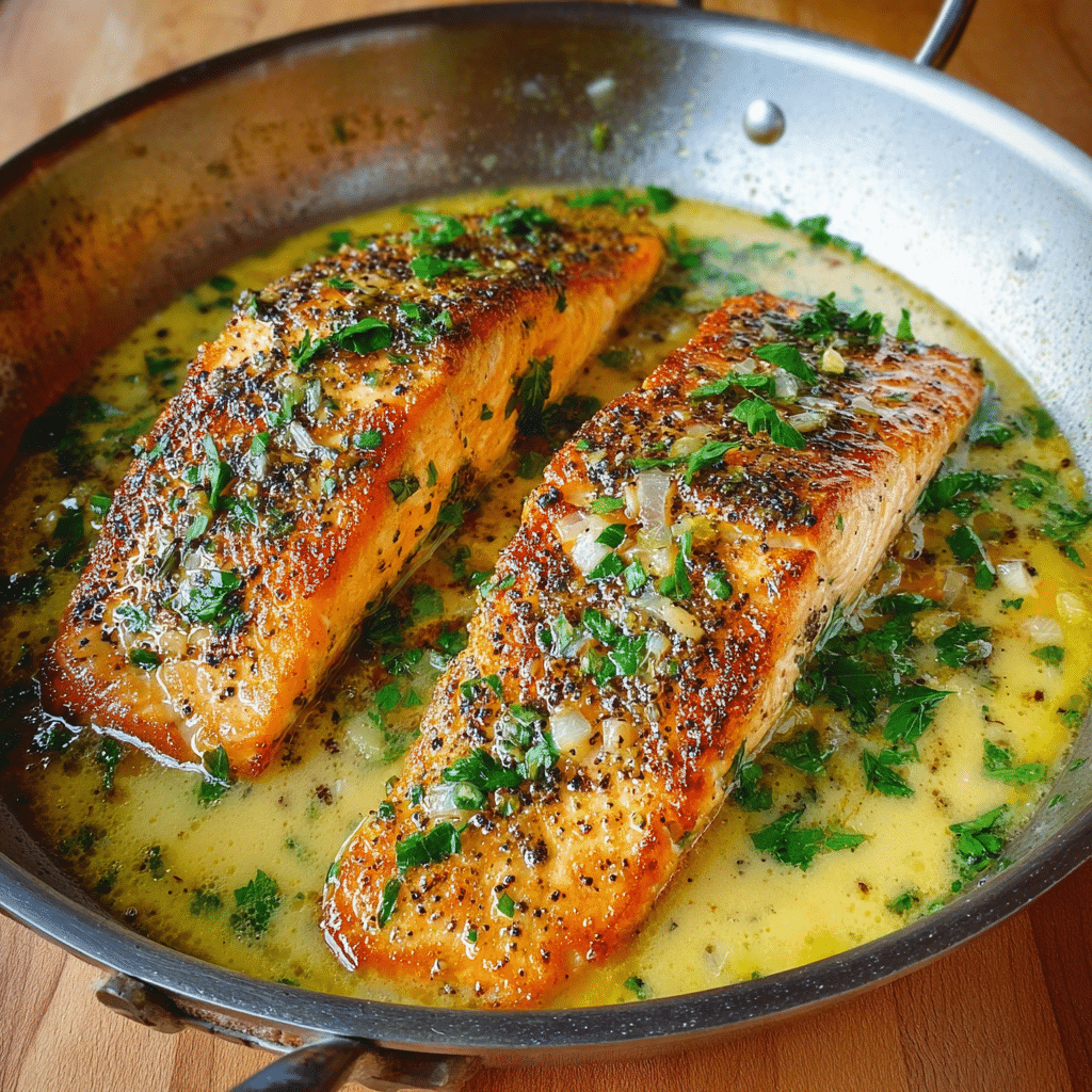 Trout with Garlic Lemon Butter Herb Sauce Recipe - Recipe Image