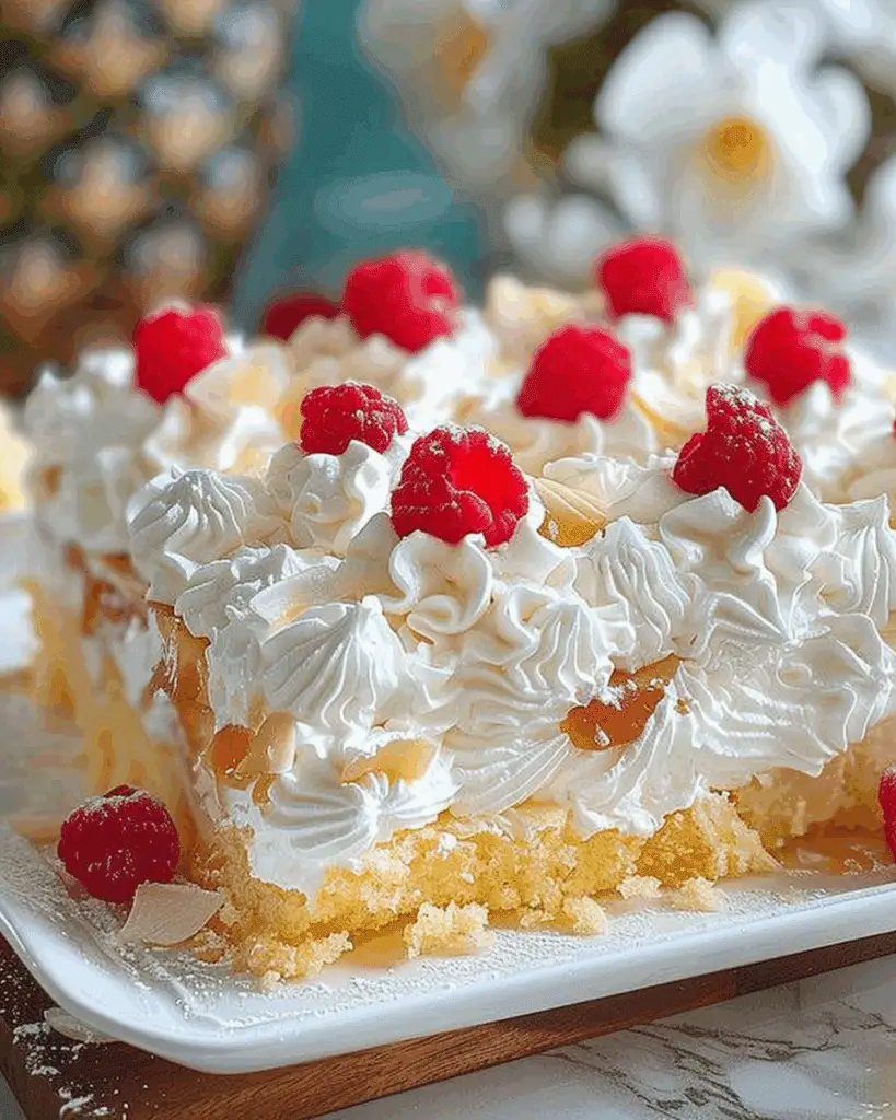 Piña Colada Poke Cake
