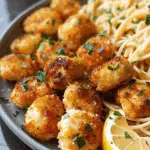 Lemon Garlic Butter Chicken Bites with Savory Parmesan Linguine