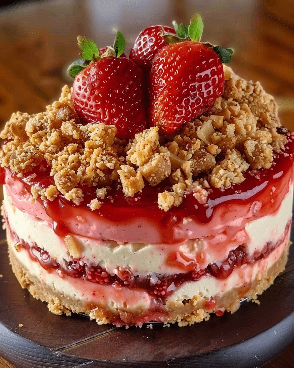 Berrylicious Strawberry Crunch Cheesecake
