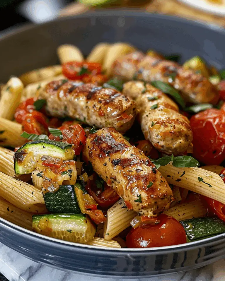 Chicken Sausages with Zucchini, Tomatoes, and Pasta