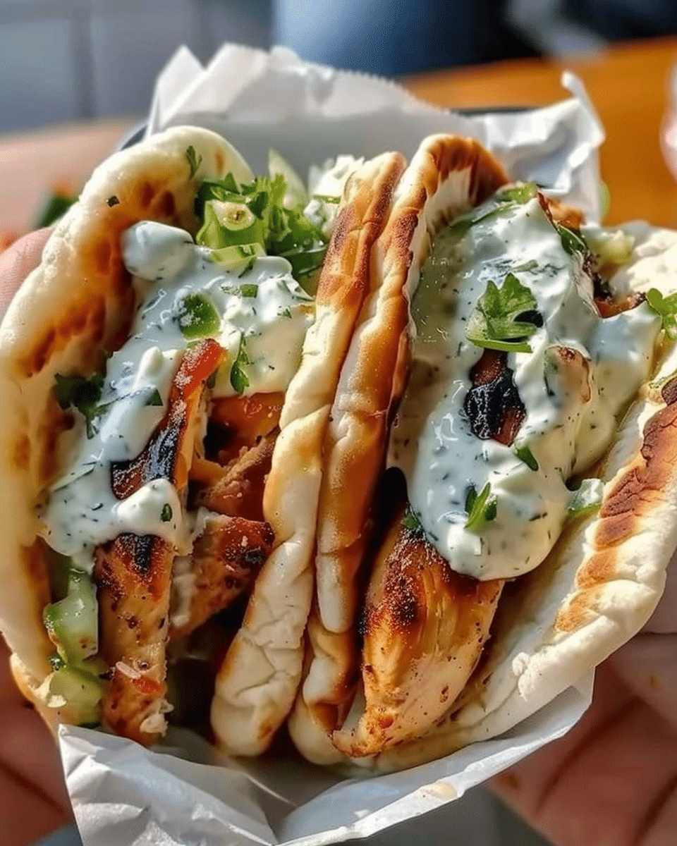 Greek Chicken Gyros with Cucumber Tzatziki