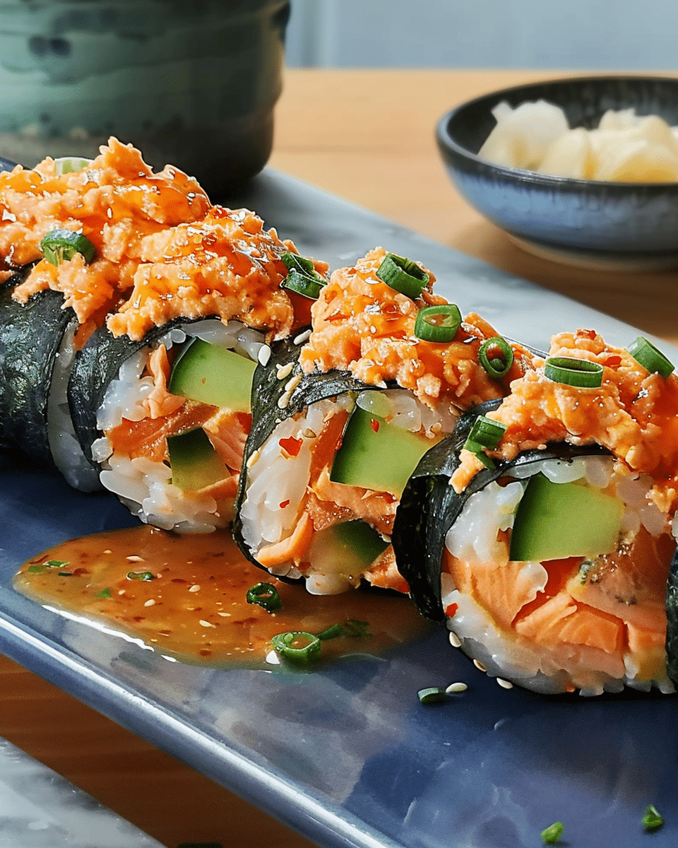 Spicy Salmon Sushi Roll-Ups