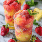 Pineapple Strawberry Swirled Slushies