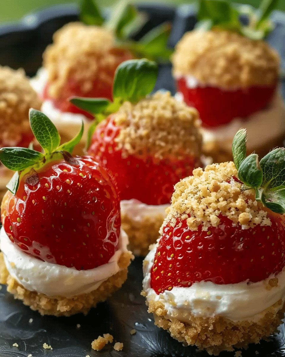 Cookie Butter Cheesecake Stuffed Strawberries