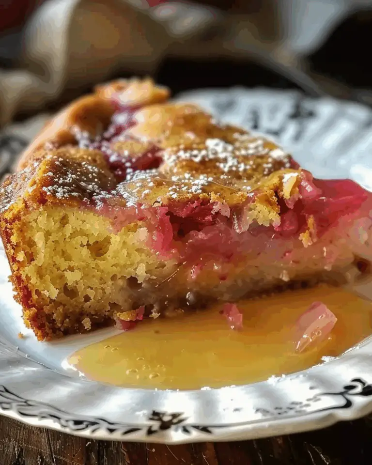 Rhubarb Cake with Butter Sauce