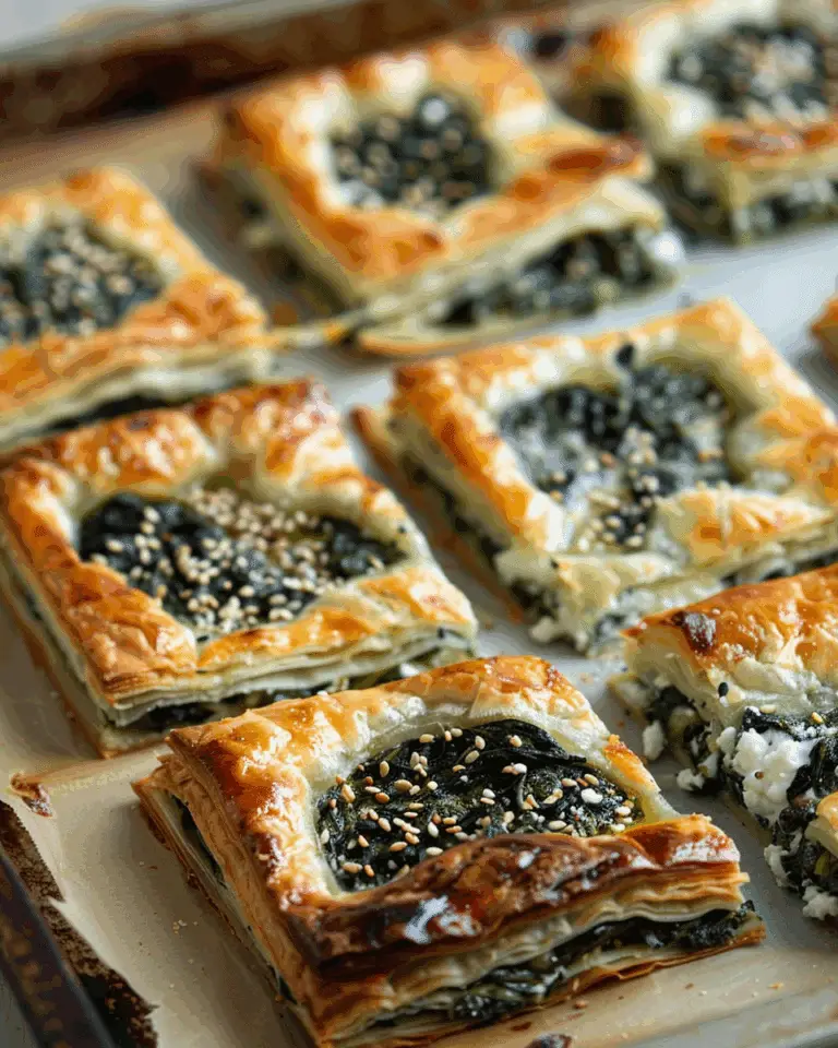 Spinach and Cheese Puff Pastry Squares