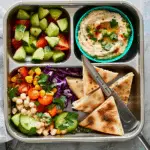 Cucumber Salad, Hummus & Pita Bento Box Lunch