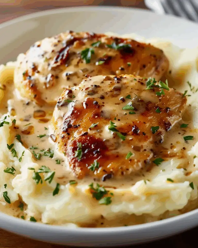 Creamy Garlic Chicken with Mashed Potatoes