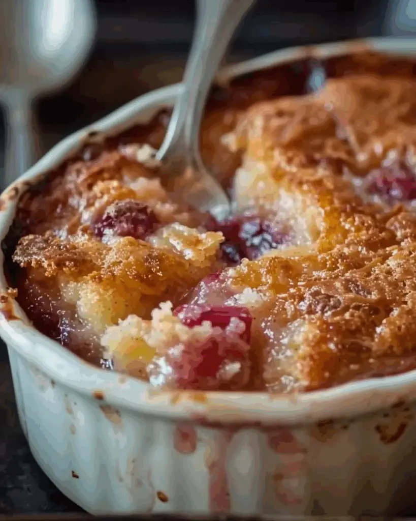 Baked Sticky Rhubarb Pudding