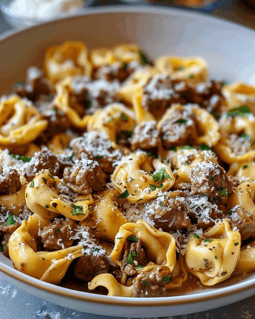 Philly Cheesesteak Tortellini Pasta