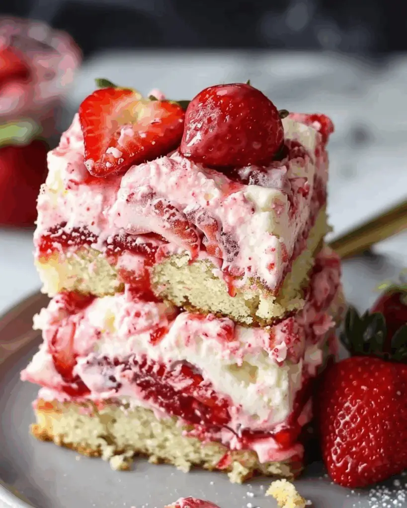 Strawberry Earthquake Cake