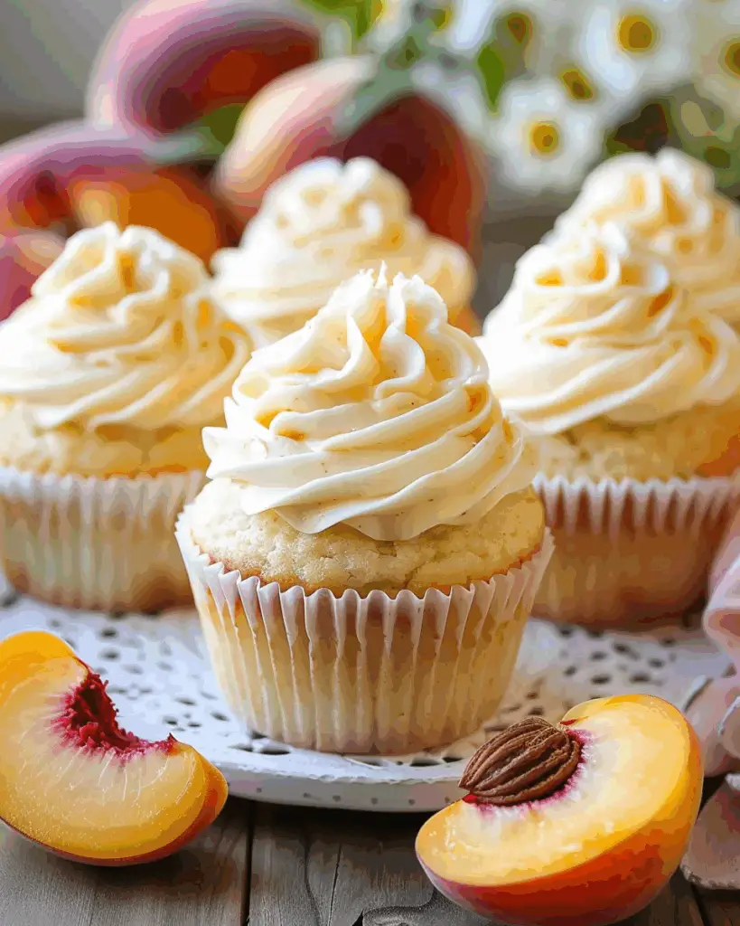 Honey Peach Cream Cheese Cupcakes