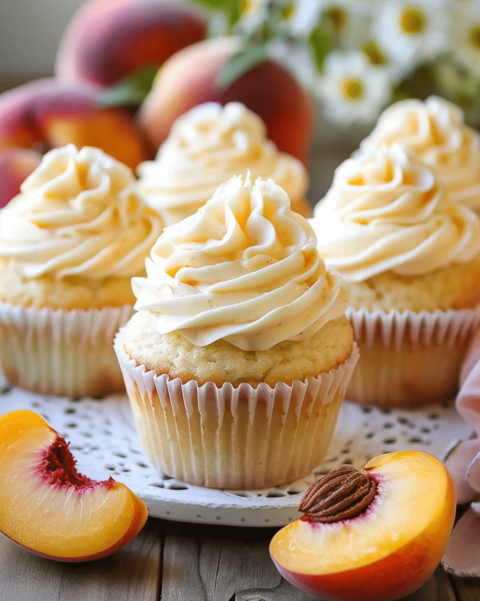 Honey Peach Cream Cheese Cupcakes