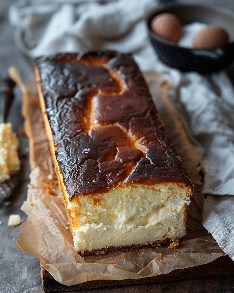 Burnt Basque Cheesecake in a Loaf Pan