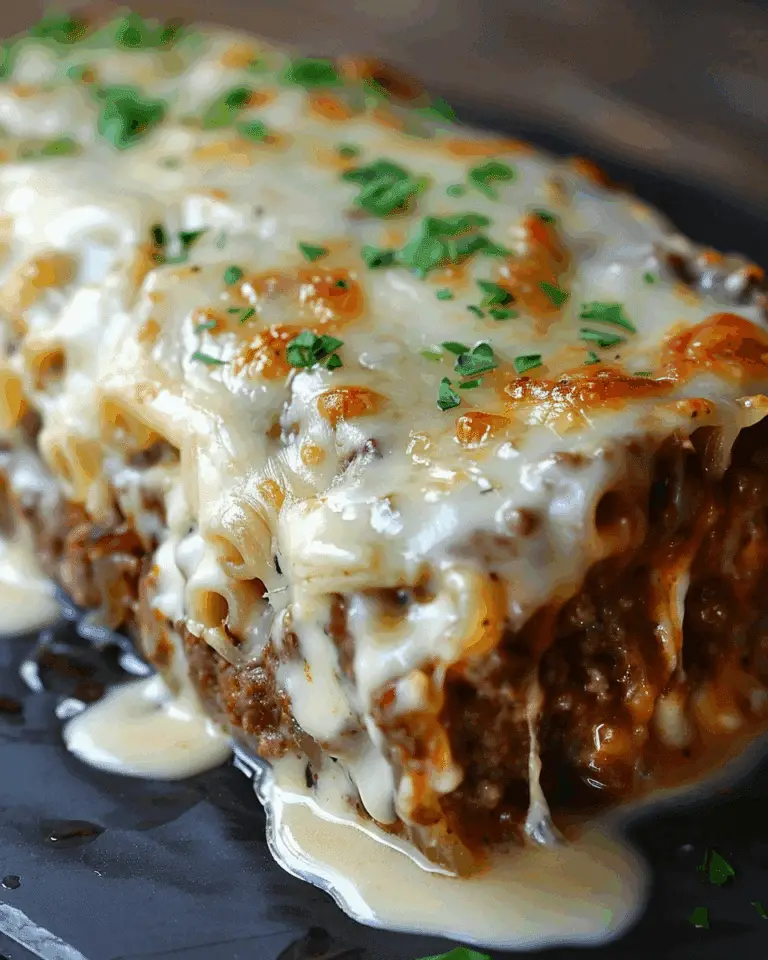 Crockpot French Onion Meatloaf with Melted Swiss Cheese