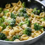 Shell Pasta with Garlic Broccoli Mash and Parmesan