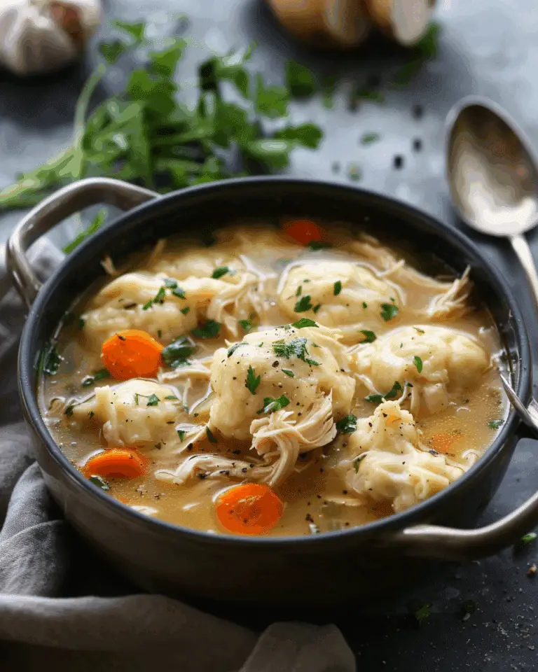 One Pot Chicken Dumpling Soup