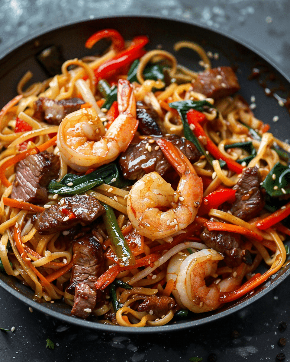 Steak & Shrimp Stir-Fry Noodles
