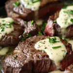 Juicy Steak with Creamy Garlic Sauce