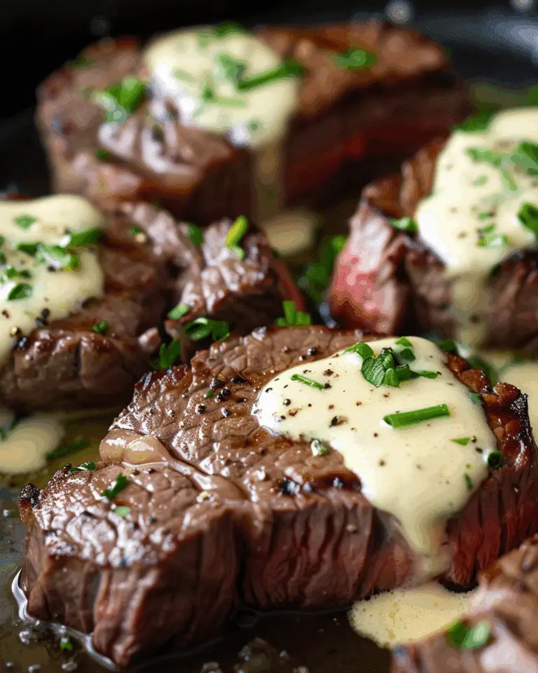 Juicy Steak with Creamy Garlic Sauce