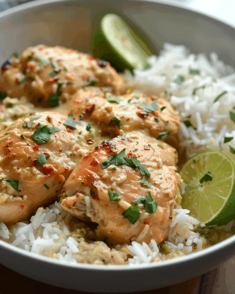 Next-Level Creamy Coconut Lime Chicken with Fluffy Rice