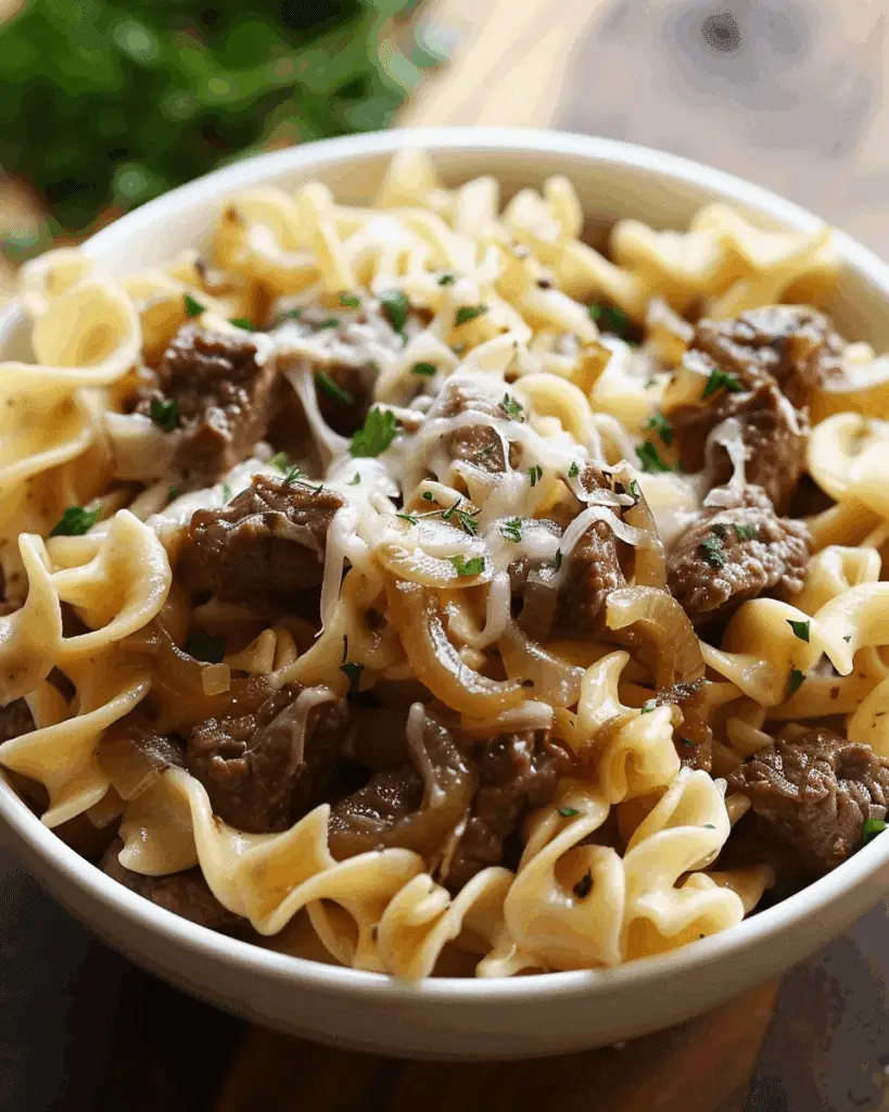 French Onion Beef and Noodles