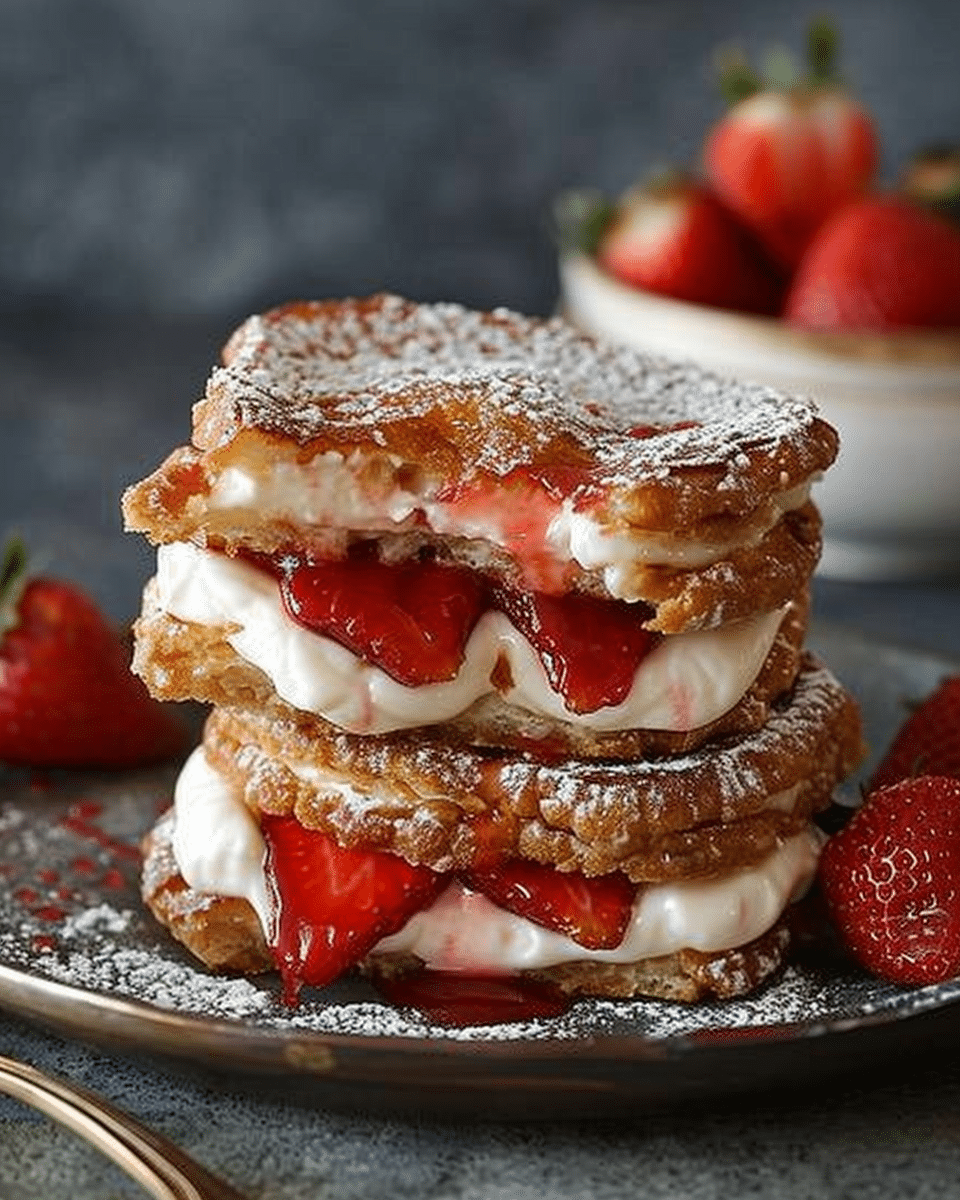 Fried Strawberry Cheesecake Sandwiches