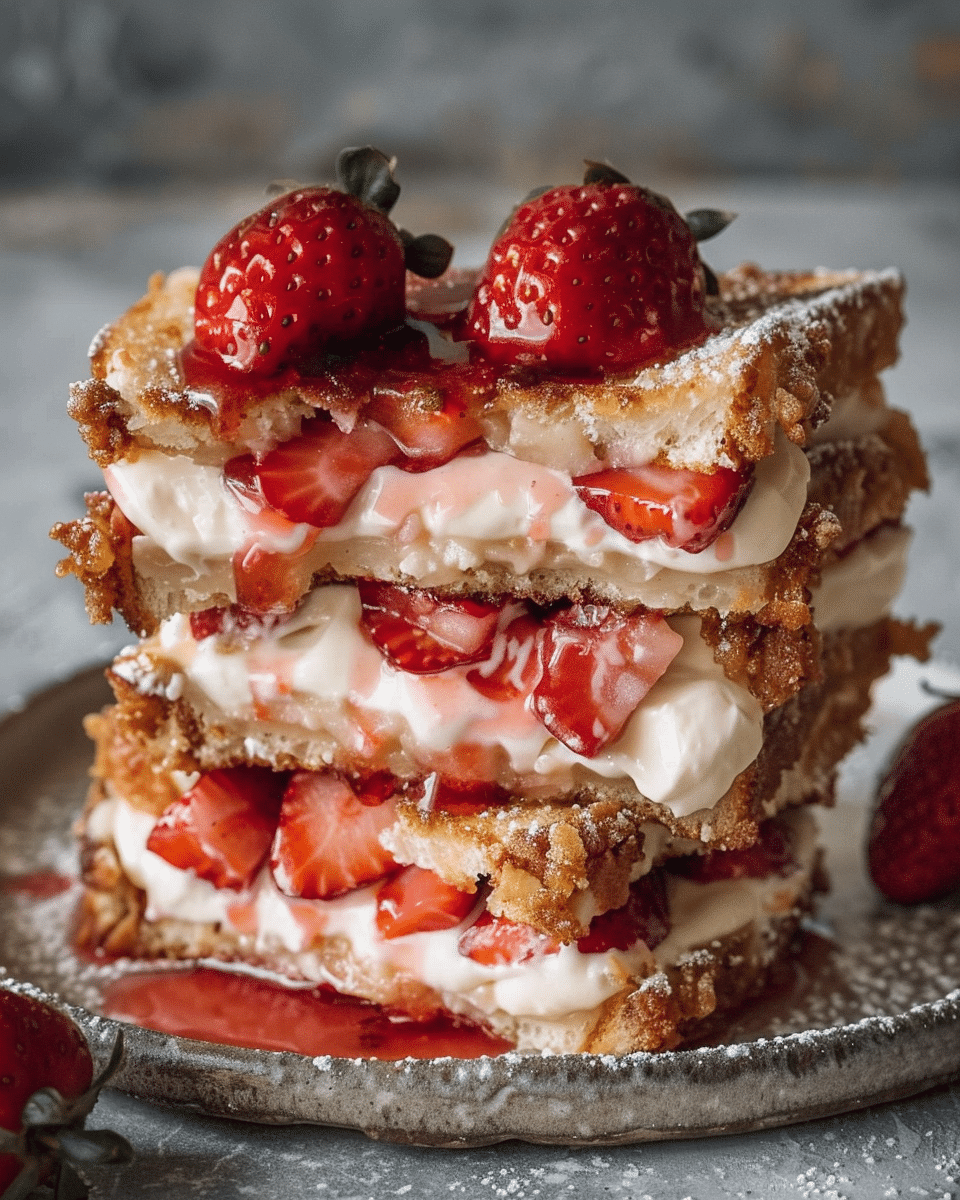 Fried Strawberry Cheesecake Sandwiches
