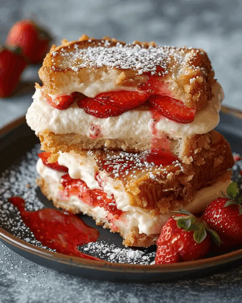 Fried Strawberry Cheesecake Sandwiches