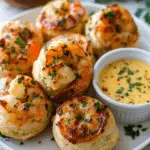 Cowboy Butter Cajun Shrimp Bombs with Cheesy Dipping Sauce