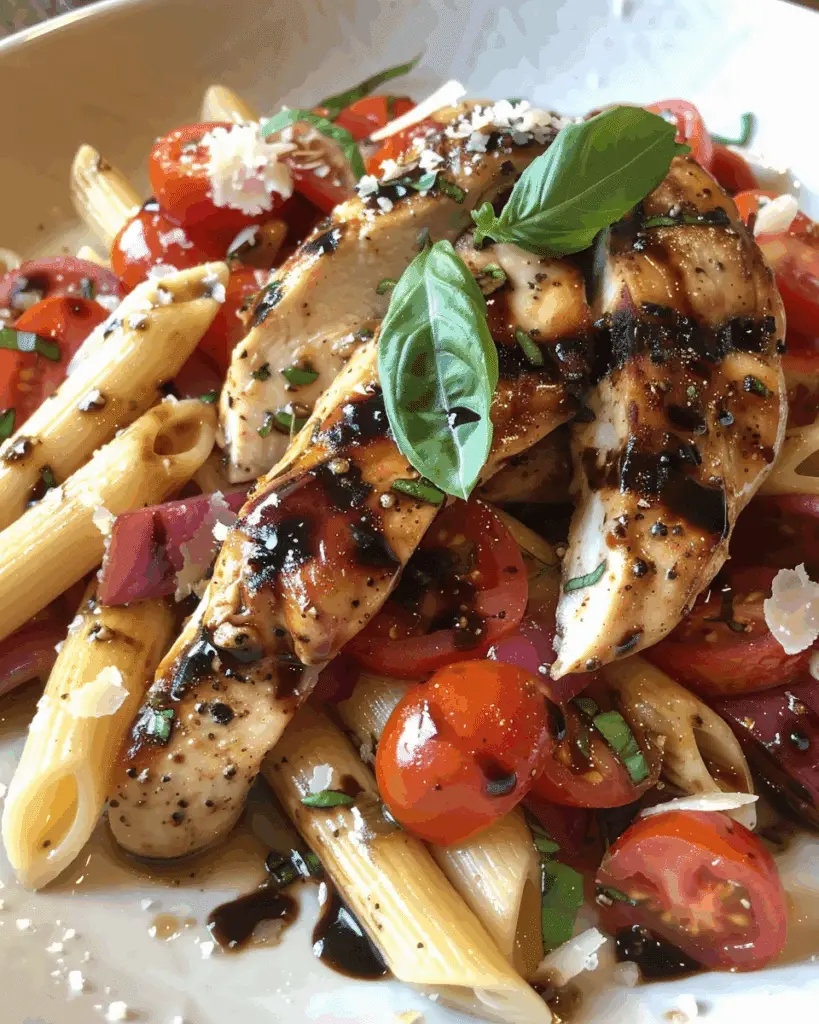 Bruschetta Chicken Pasta Stack