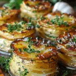 Elegant Roasted Garlic Parmesan Potato Stacks