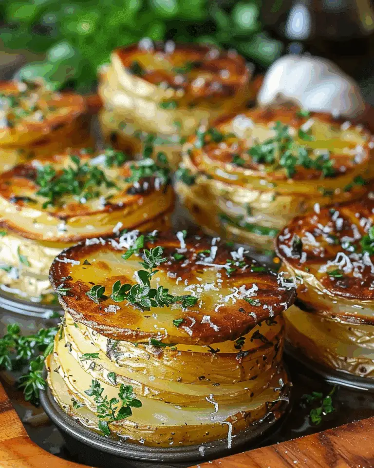Elegant Roasted Garlic Parmesan Potato Stacks