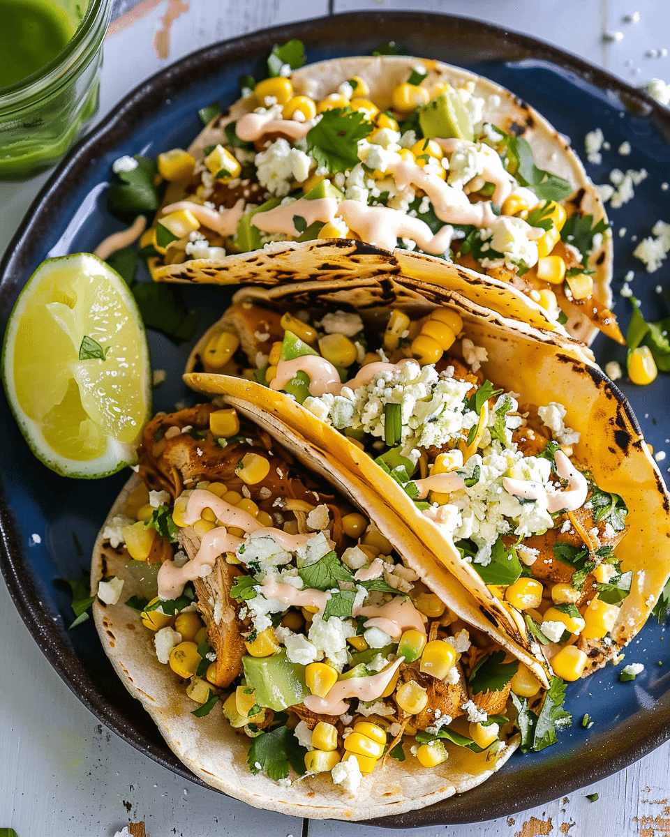 Mexican Street Corn Chicken Tacos
