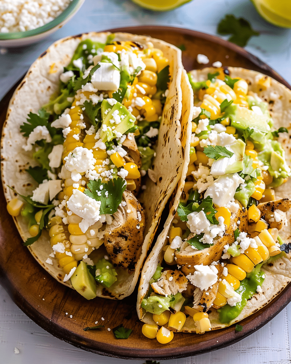 Mexican Street Corn Chicken Tacos